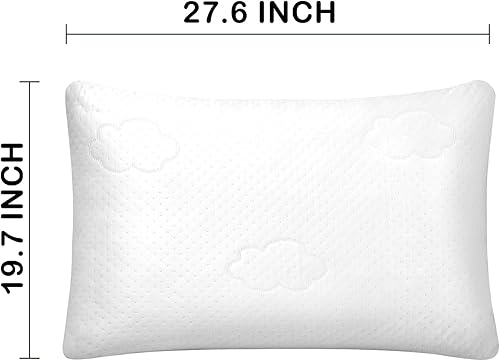 Miniatura 2 de Almohadas refrescantes de espuma viscoelástica para dormir profundamente, almohada para el cuello con funda extraíble y lavable, almohada de