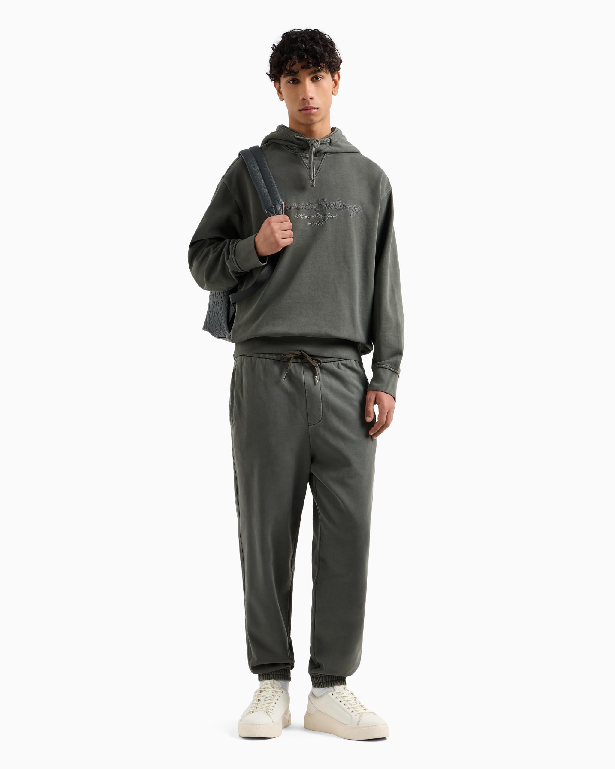 Armani Exchange Urban Heights, Cornely Logo Signature Felpa con Cappuccio Uomo (Pacco da 1)