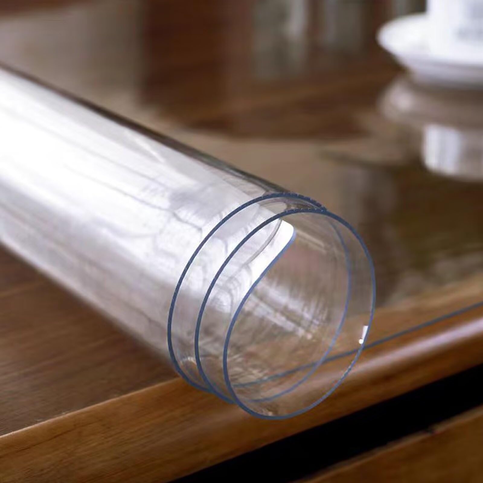 PIPRE Custom 32 x 50 Inch Clear Table Cover Protector, 2mm Thick Plastic Scratch Resistent Heavy Duty Desk Pad Mat Non-Slip Tablecloth Protector for