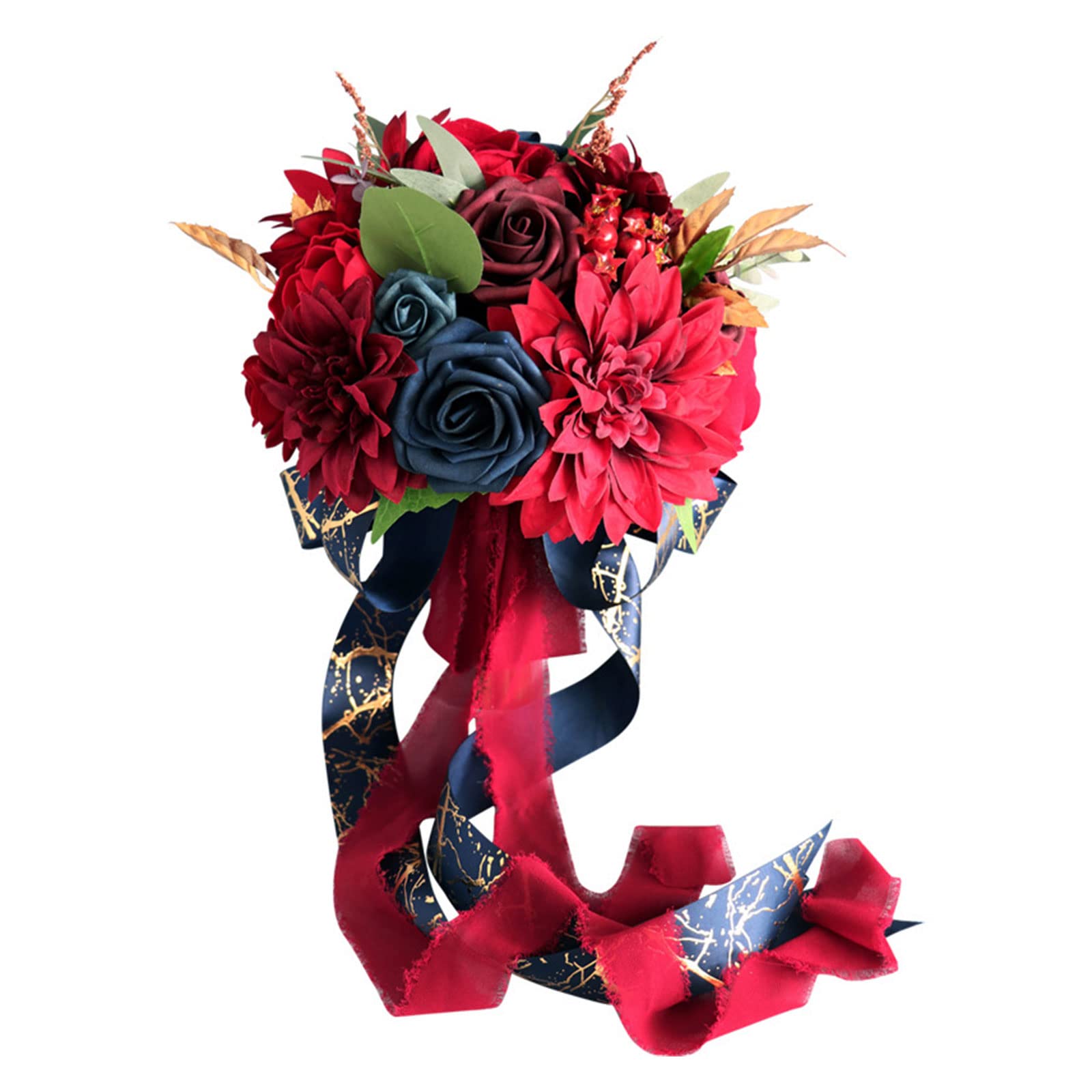 Tsophreniq Bouquet Bridal Bouquet Bridesmaid Artificial Flower Party Artificial Silk Flowers Bridal Wedding Silk Wedding Flowers Flower Combo