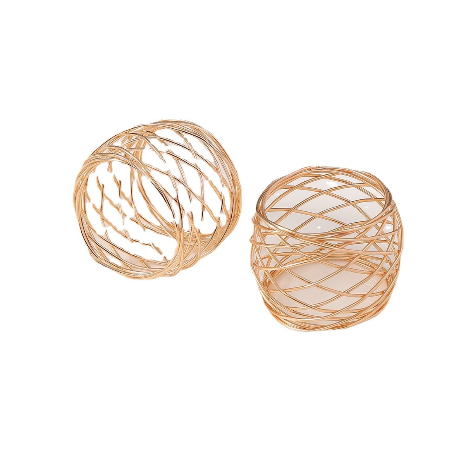 Amazon｜ナプキンリング 金と銀のシルクラップナプキンリングワイヤー