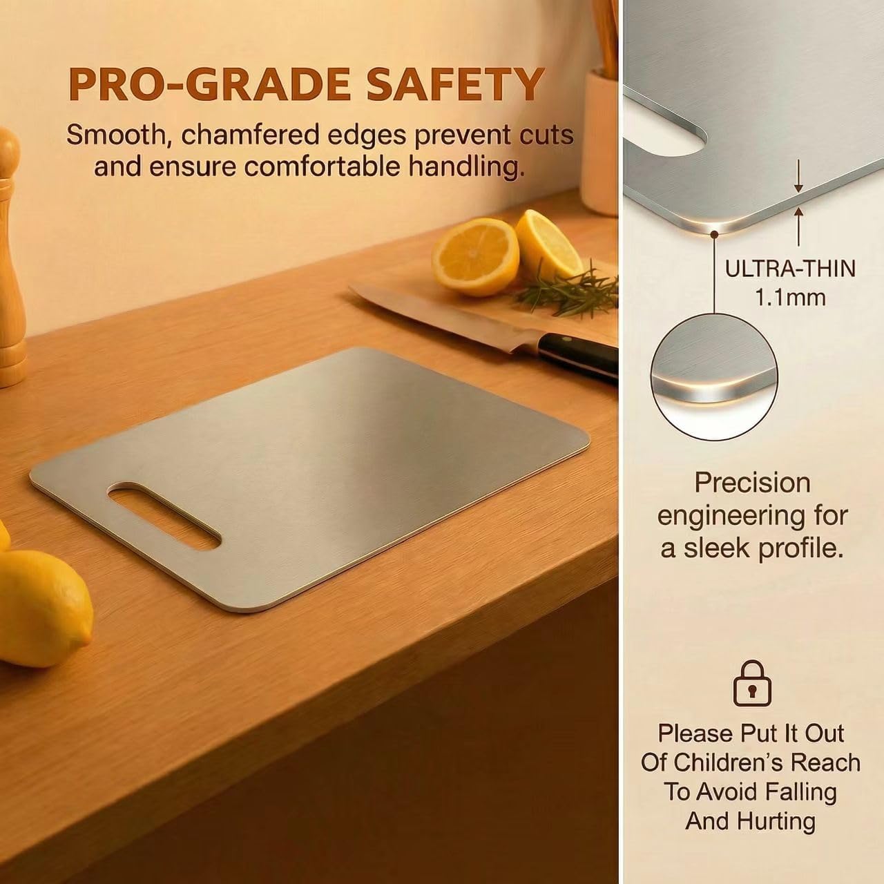 3 PCS Stainless Steel Cutting Boards for Kitchen, 304 Metal Non Stick Chopping Board Set, Dishwasher Safe & Warp Proof (15.3"x11", 13.4"x9", 11.8"x7.9" Inch) - Image 2