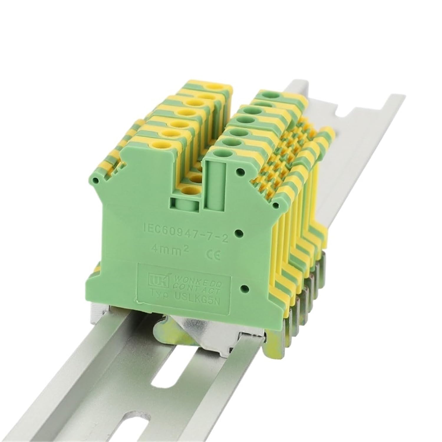 10Pcs USLKG5N USLKG5 Universal Screw Ground Protective Din Rail Terminal Block USLKG 5mm