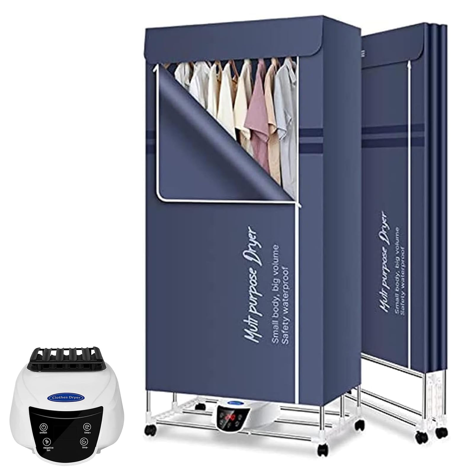 Stendibiancheria riscaldato Stendibiancheria pieghevole elettrico rack di essiccazione con coperchio interno risparmio energetico
