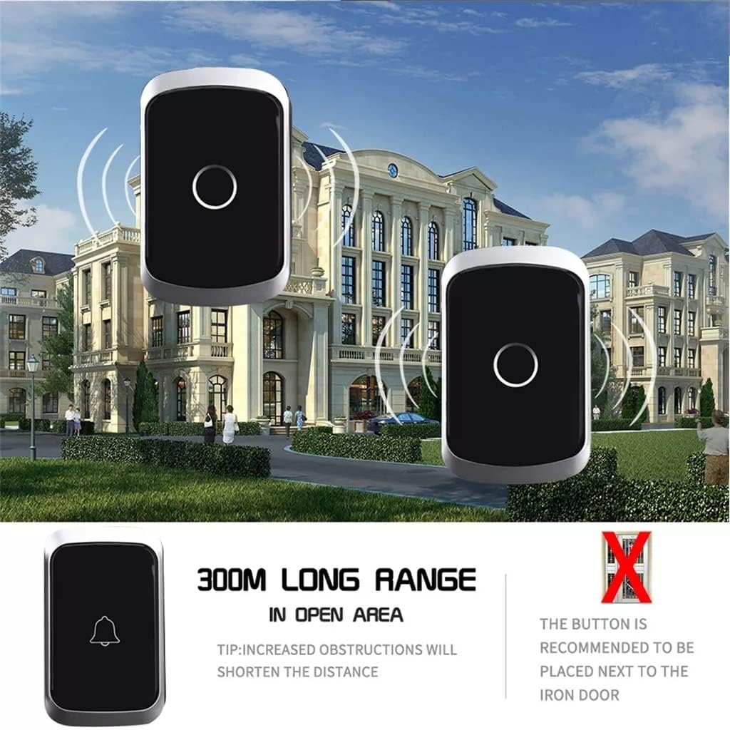 Battery 300M Remote Smart House Cordless Calling Bell Ring Gate Ringtone 220V