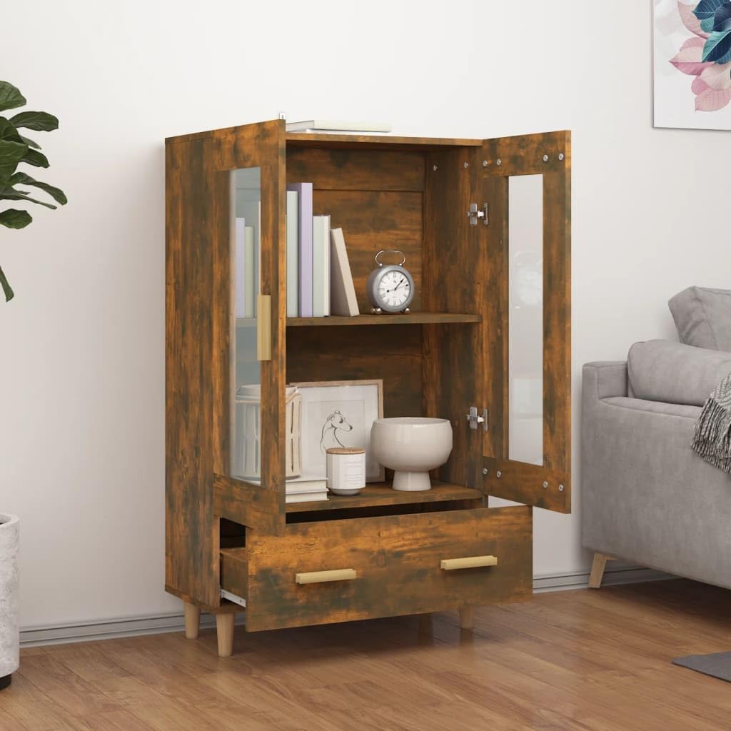 Stolik pomocniczy, szafki bufetowe, szafki kuchenne, szafka kuchenna, dąb wędzony, 70 x 31 x 115 cm, materiał drewnopochodny do salonu, jadalni i kuchni, łatwy montaż
