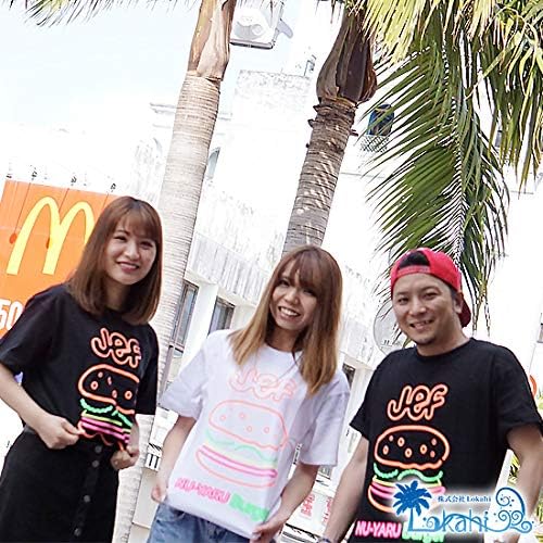 Amazon 母の日 父の日 ペアギフト Jef Tシャツ ネオン 沖縄限定 Jef沖縄公認 ネオン ネオン柄 ジェフ 沖縄 限定 ブラック シャツ 沖縄土産 お土産 土産 黒 Jef Tシャツ カットソー 通販