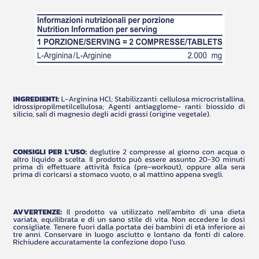 PROLABS – Arginina Arginine Pure (1000mg x Compressa) ad Alto Dosaggio, Integratore di Pura L-Arginina di Alta Qualità Pre Workout, Supporta GH e Pump Muscolare - Integratori 100% Vegan, 300 Compresse