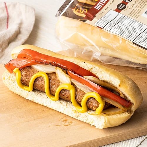 Miniatura 5 de Grandes bollos bajos en carbohidratos para perros calientes, bolsa de 12 onzas, 1 bolsa, apto para dieta cetogénica, kosher, sin OMG, dieta baja en