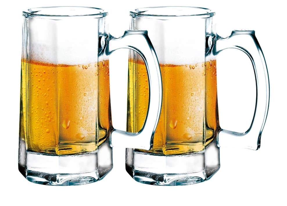 Jogo 2 Canecas de Chopp Cerveja Copo de Vidro 400ML