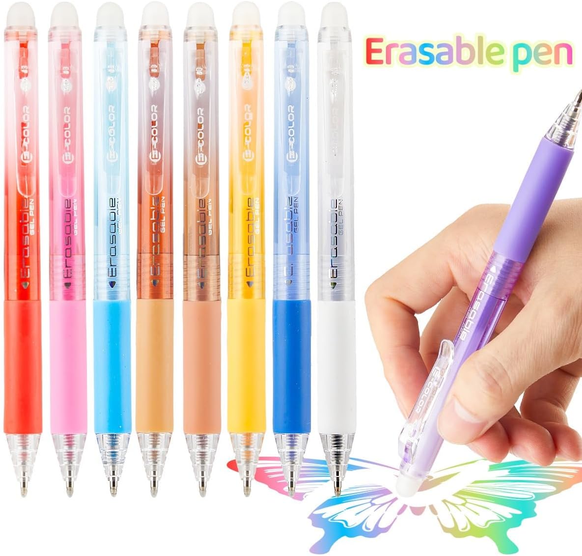 Retractable Erasable Gel Pens Clicker,Fine Point 0.7mm Smooth Writing Pens,Cute Pens For Writing Journaling Taking Notes School Office Home. (12 Colors) - Image 4