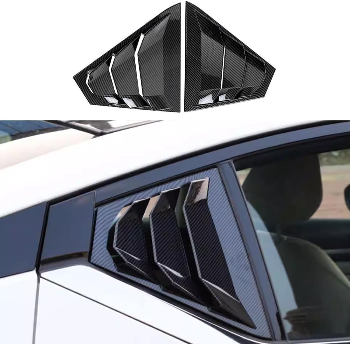 Rifoda for Altima Window Louvers Air Vent Scoop Shades Cover Blinds for Nissan Altima Sedan 2019 2020 2021 2022 2023 2024 2025 Rear Side Window Louvers Decoration Trims ABS Material(Carbon Fibre)