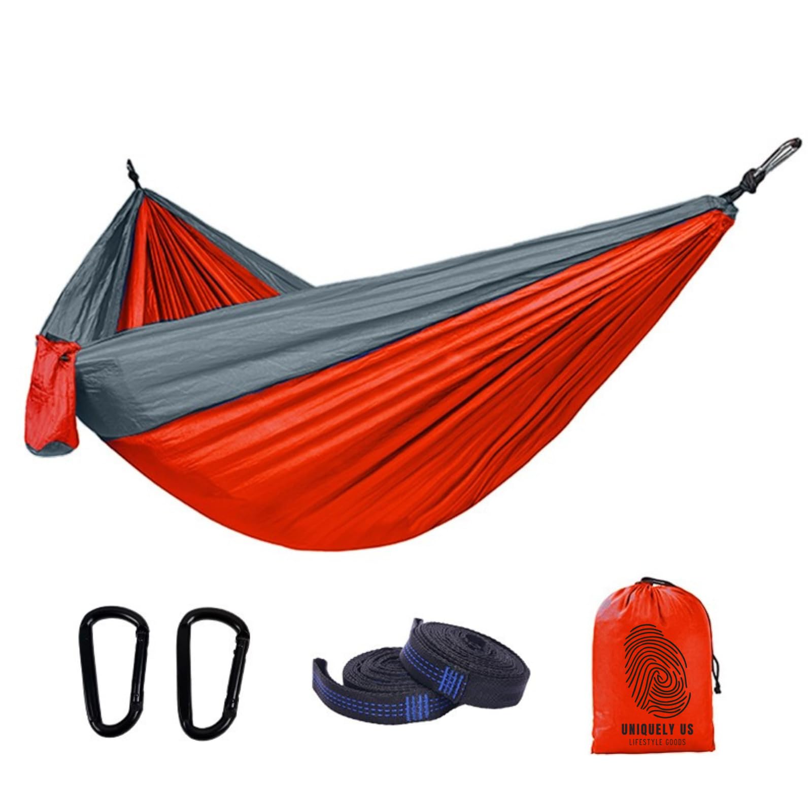 Uniquely USHammock (Orange) - Camping Hammock, Outdoor Hammock, Hammocks for Outdoor, Indoor w/Tree Straps…