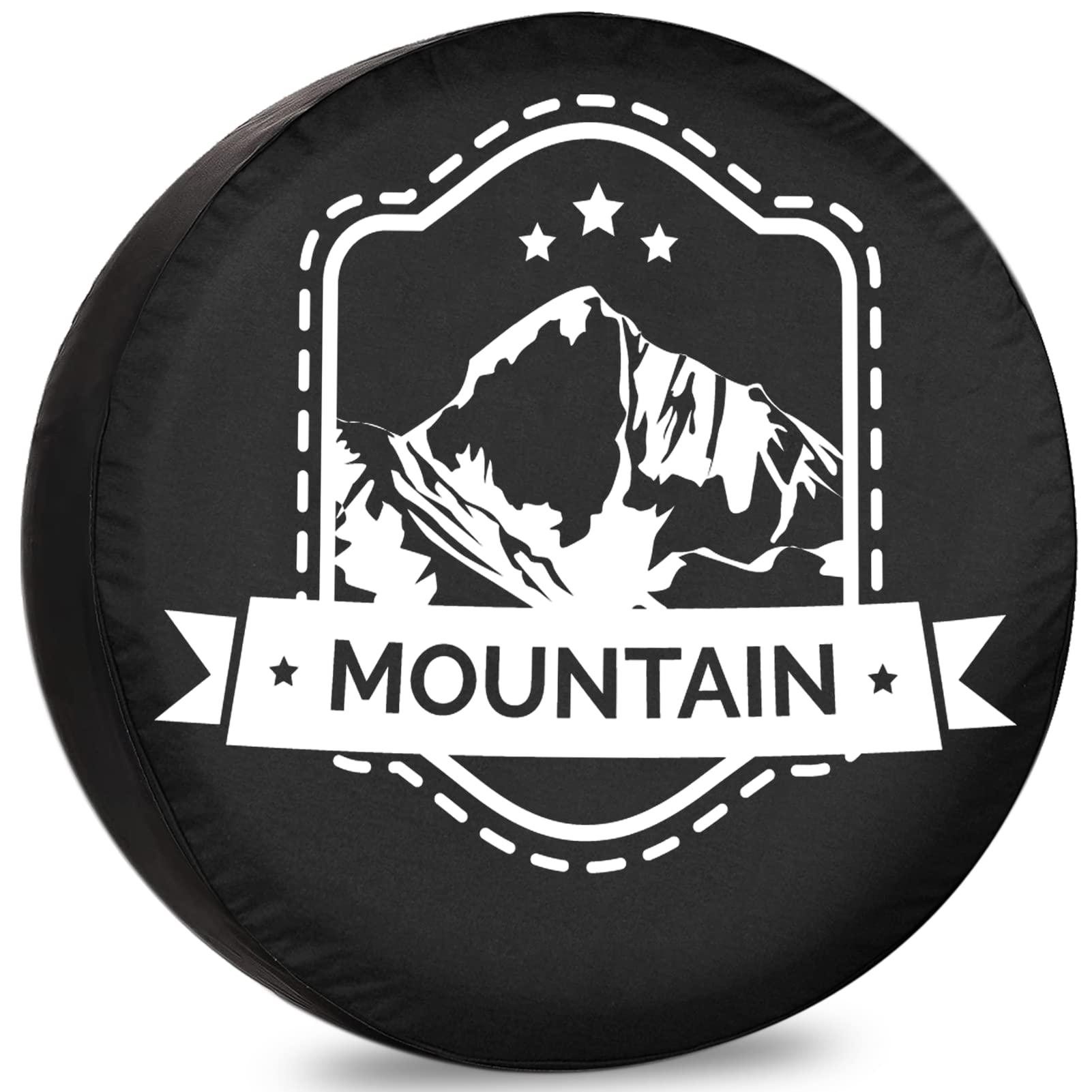 Compass Mountain Trailer Tire Cover - Universal Weatherproof RV Spare Tire Protection 12-17 Inch