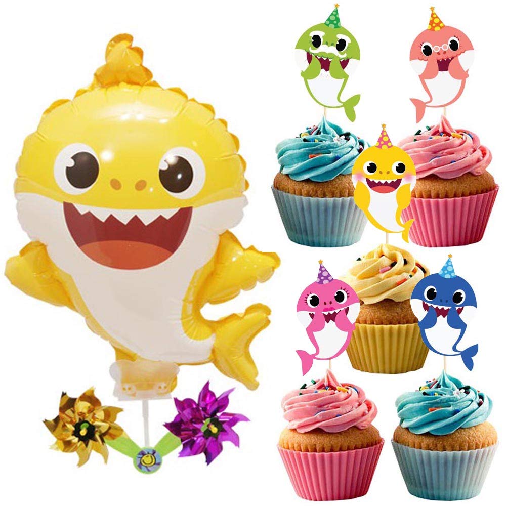 Buy Pinkfong Baby Shark Balloon with Pinwheel + 10 pieces Baby Shark