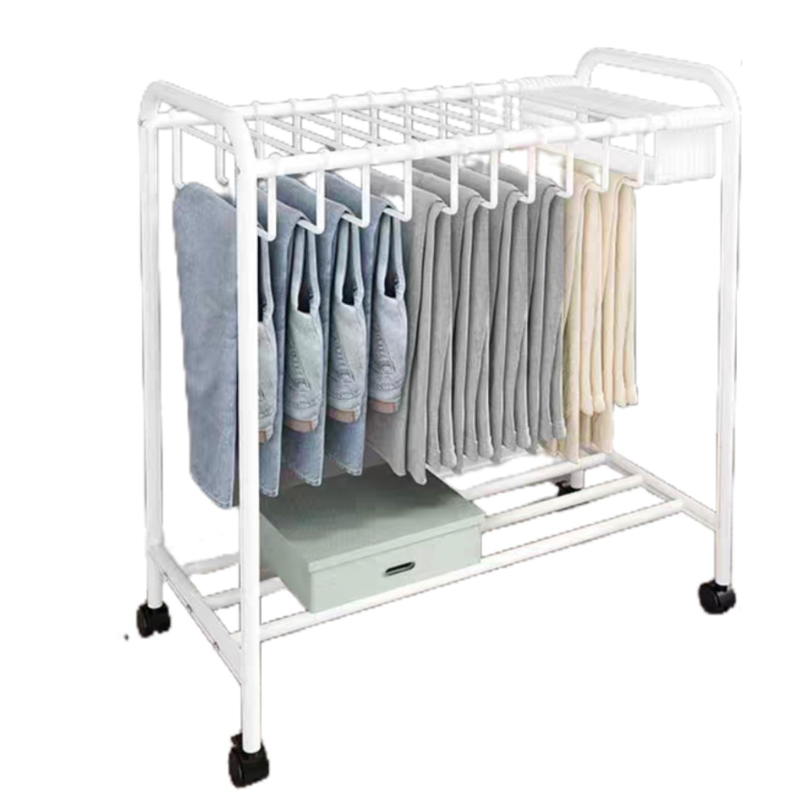 Portant à vêtements multifonctionnel sur roulettes pour simplifier vos matins