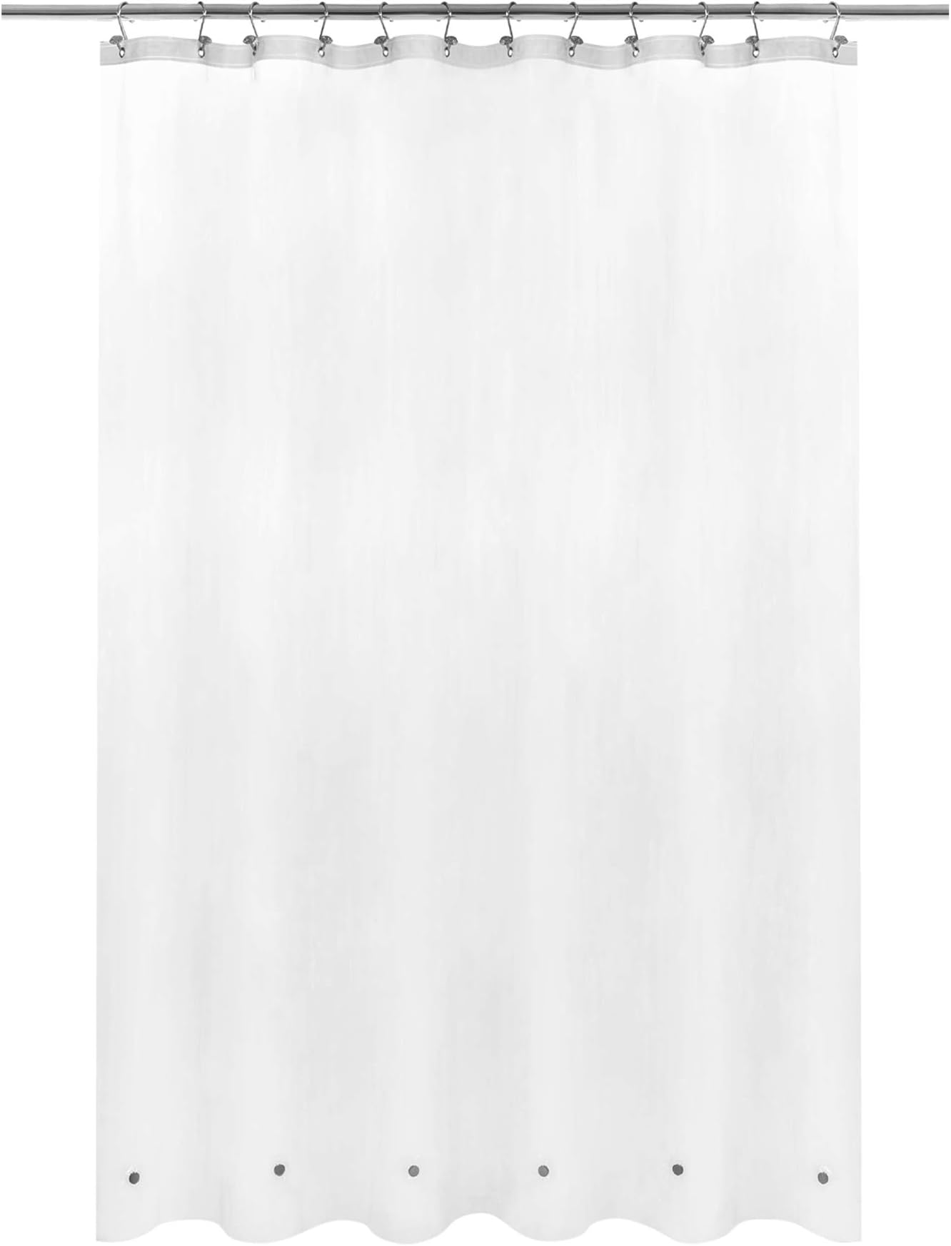 Barossa Design Extra Long Shower Curtain Liner with 6 Magnets - 72" x 84" XL, Waterproof PEVA Shower Liner for Bathroom, PVC Free, Metal Grommets - Frost, 72x84