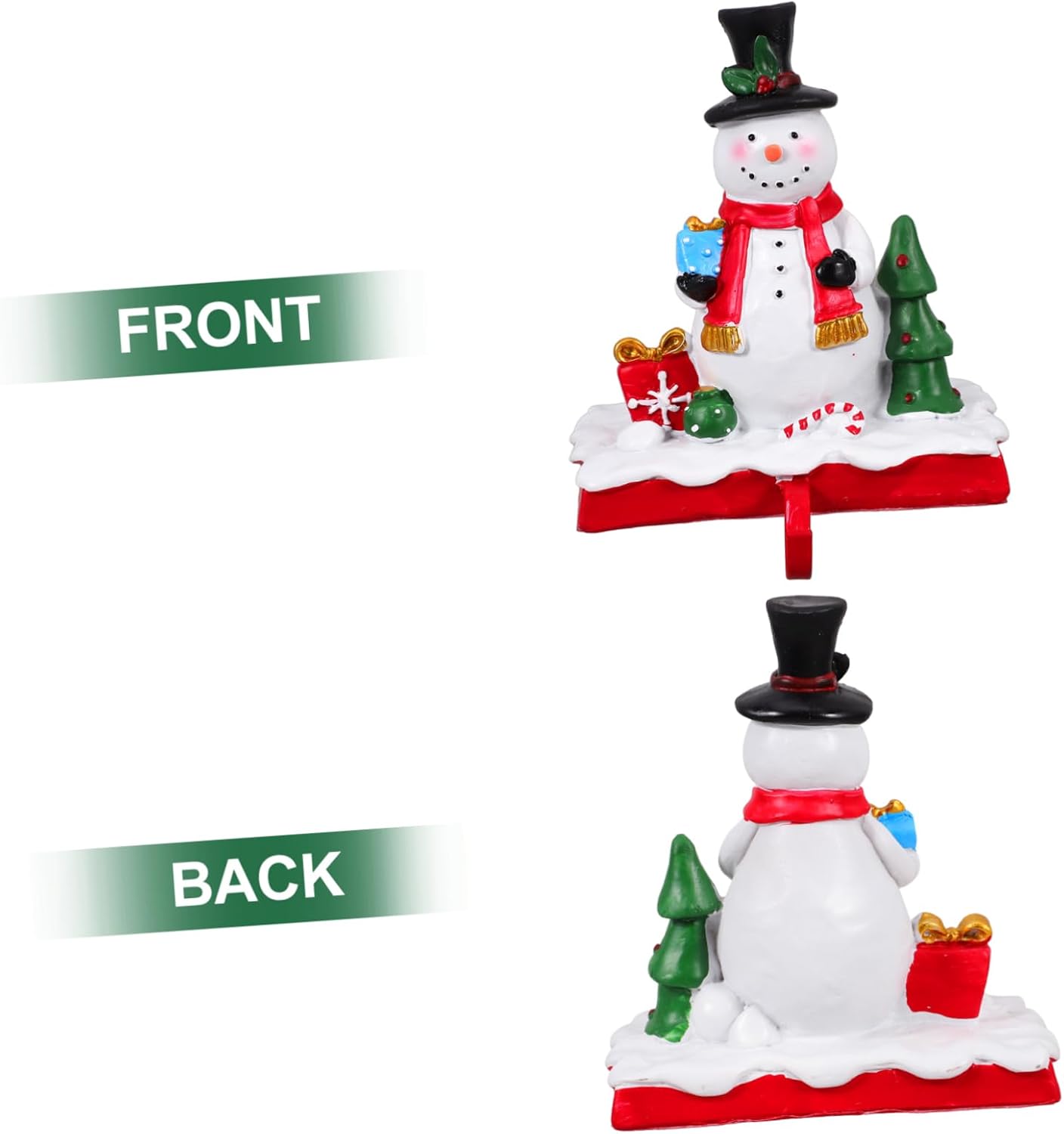 Christmas Snowman Stocking Holder Hook for Fireplace Decor Festive Xmas Mantel Hanger for Holiday Stockings and Decorations and Charming Home Accessory