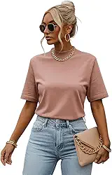 T-shirt Camiseta Básica Feminina Gola Alta, 100% Algodão, Manga Oversized