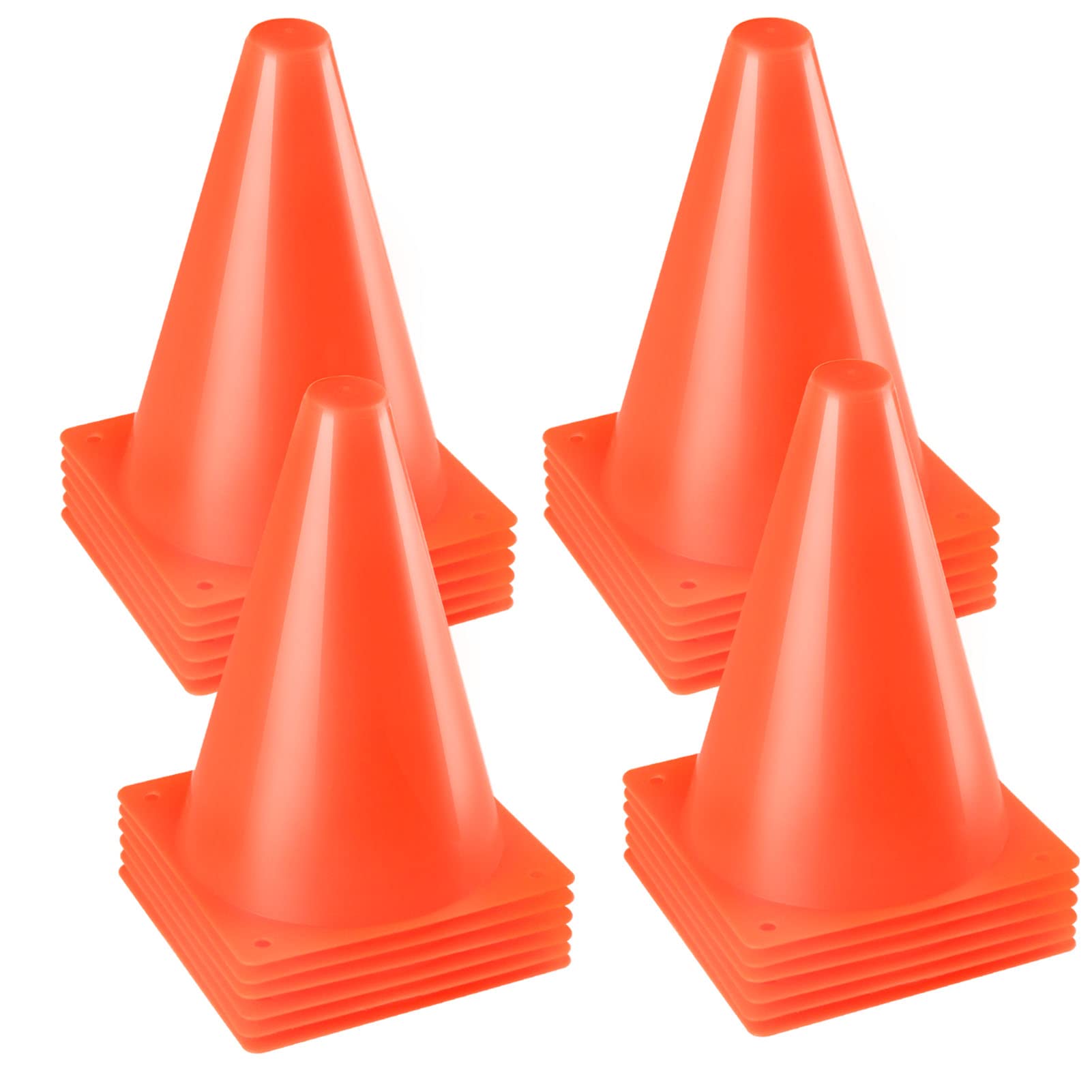 7 Inch Orange Cones Soccer Cones Agility Field Marker Cone for Sports Training, Drills, Outdoor Activity, Construction Themed Party Decorations