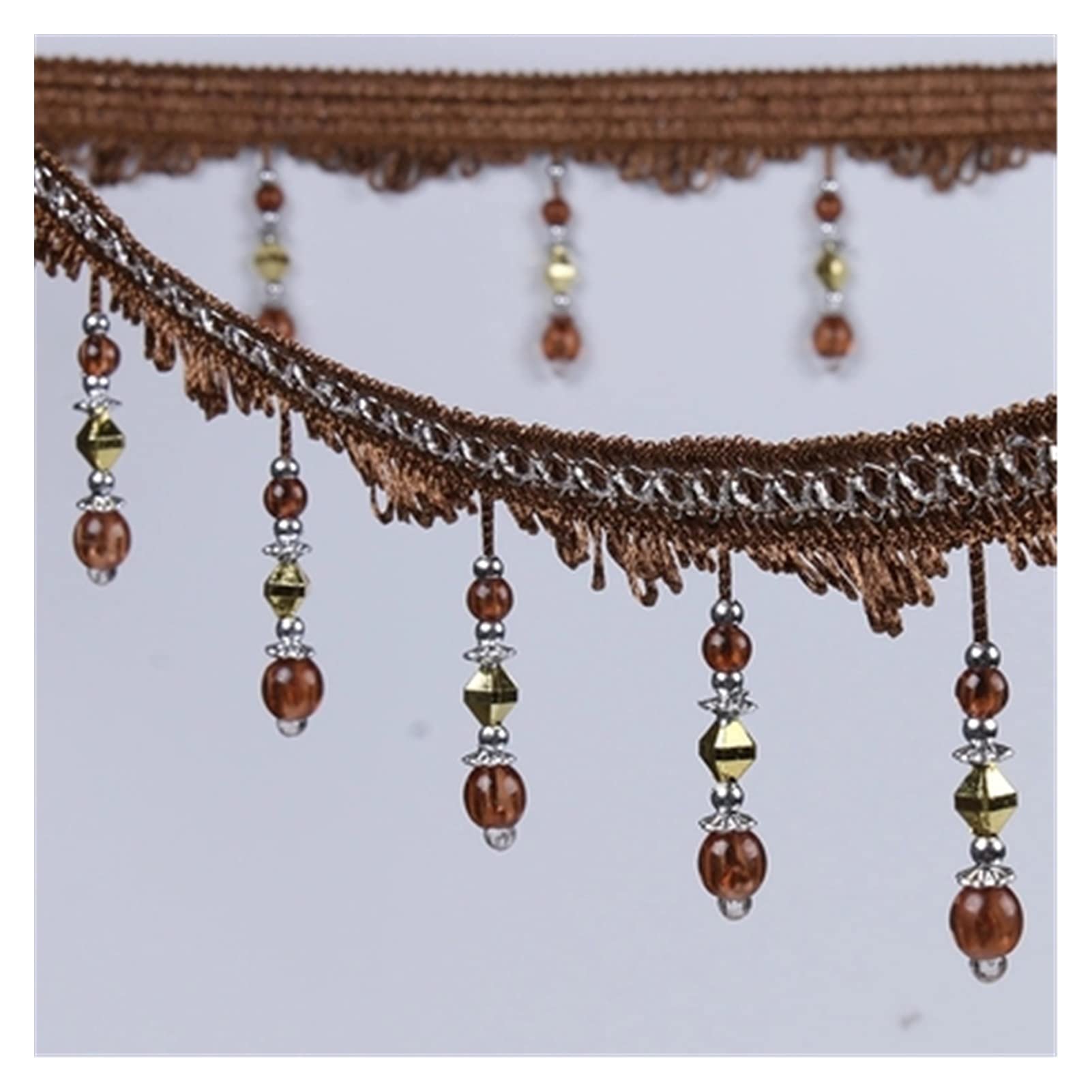 Bordure à franges ruban couture marron pour rideau de canapé 12Y