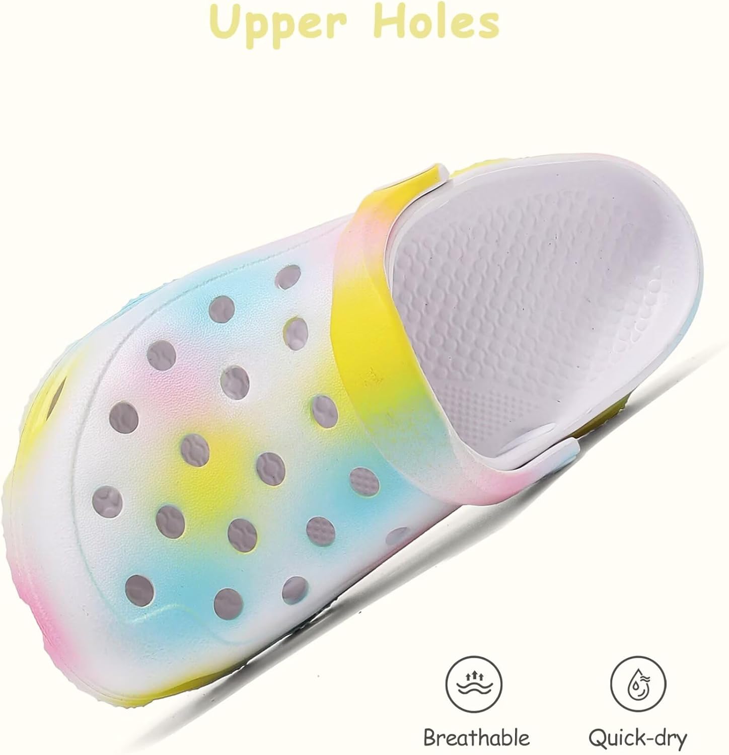 Boys and Girls Tie Dye Clogs for Kids,Unisex Eva Mules for Big Kid,Little Kid,Boy and Girl Closed Toe Slide Sandals,Black and White - Image 3