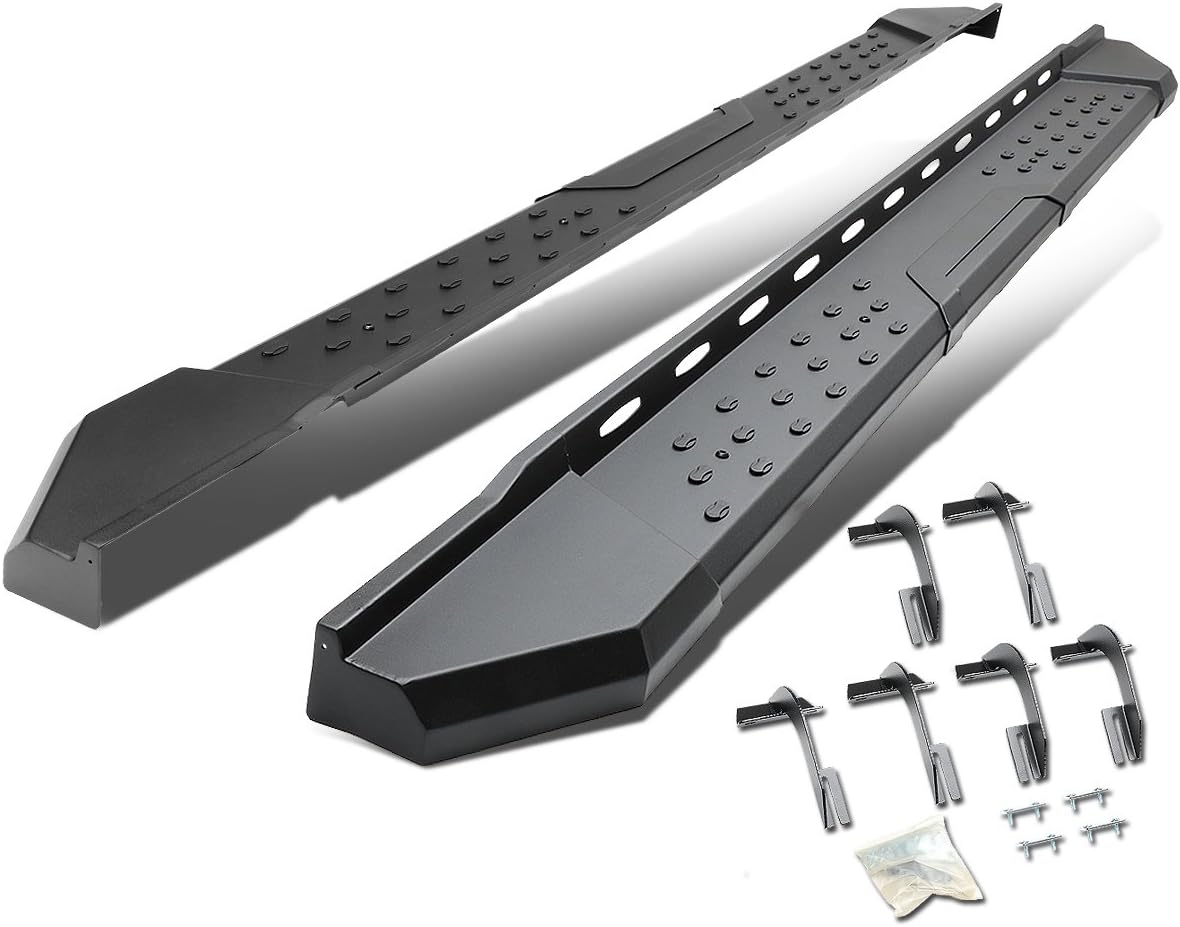 Auto Dynasty 5.5 Inches Side Step Nerf Bar Running Board Compatible with Ford F-150 F-250 F-350 Super Crew Cab 15-20, Mild Steel, Black Powdercoated