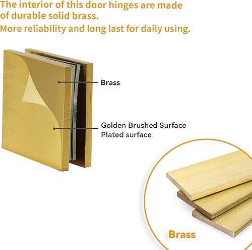 Miniatura 3 de CKB Abrazadera de vidrio de latón para vidrio de 516"-38" (0.315 in-0.394 in), acabado dorado, abrazadera en U de 2 x 2 pulgadas para montaje en