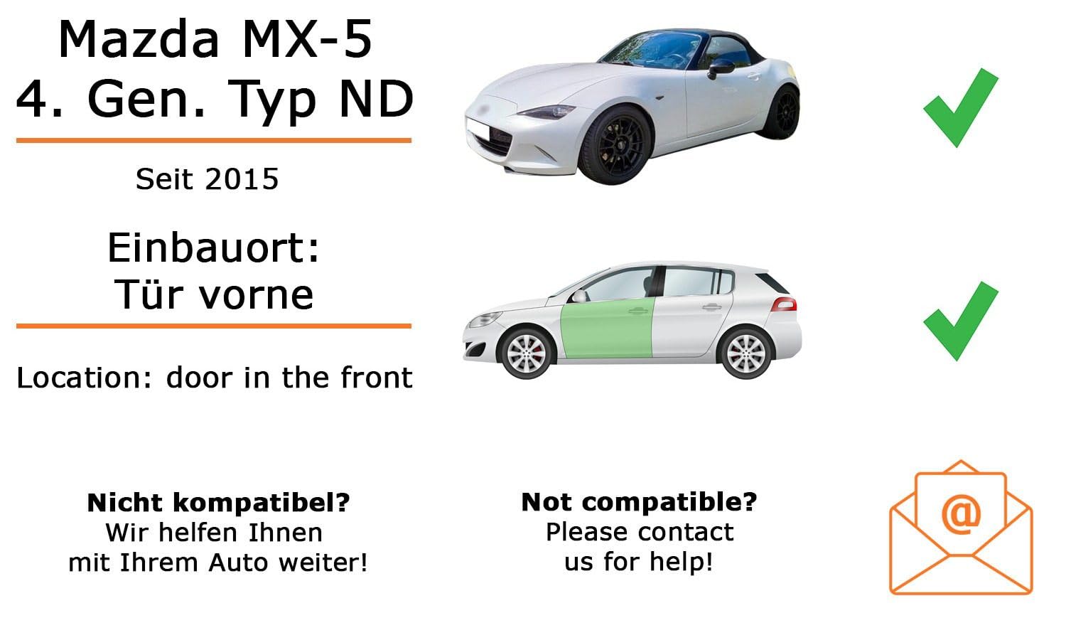 Lautsprecher Boxen Einbaupaket für Hertz Hertz X 165 kompatibel mit Mazda MX-5 Typ ND vorne | 2X Tief-Mitteltöner mit integriertem Hochtöner 220W MAX