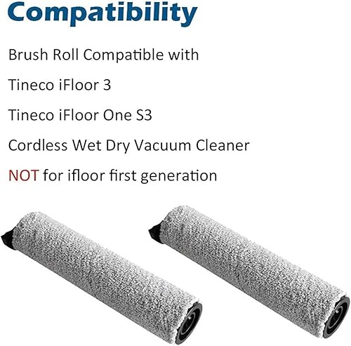 Miniatura 3 de 2 pcs Replacement Brush Roller, Compatible for Tineco IFloor 3 Floor One S3 Wet Dry Cordless Vacuum Cleaner Parts Accessories