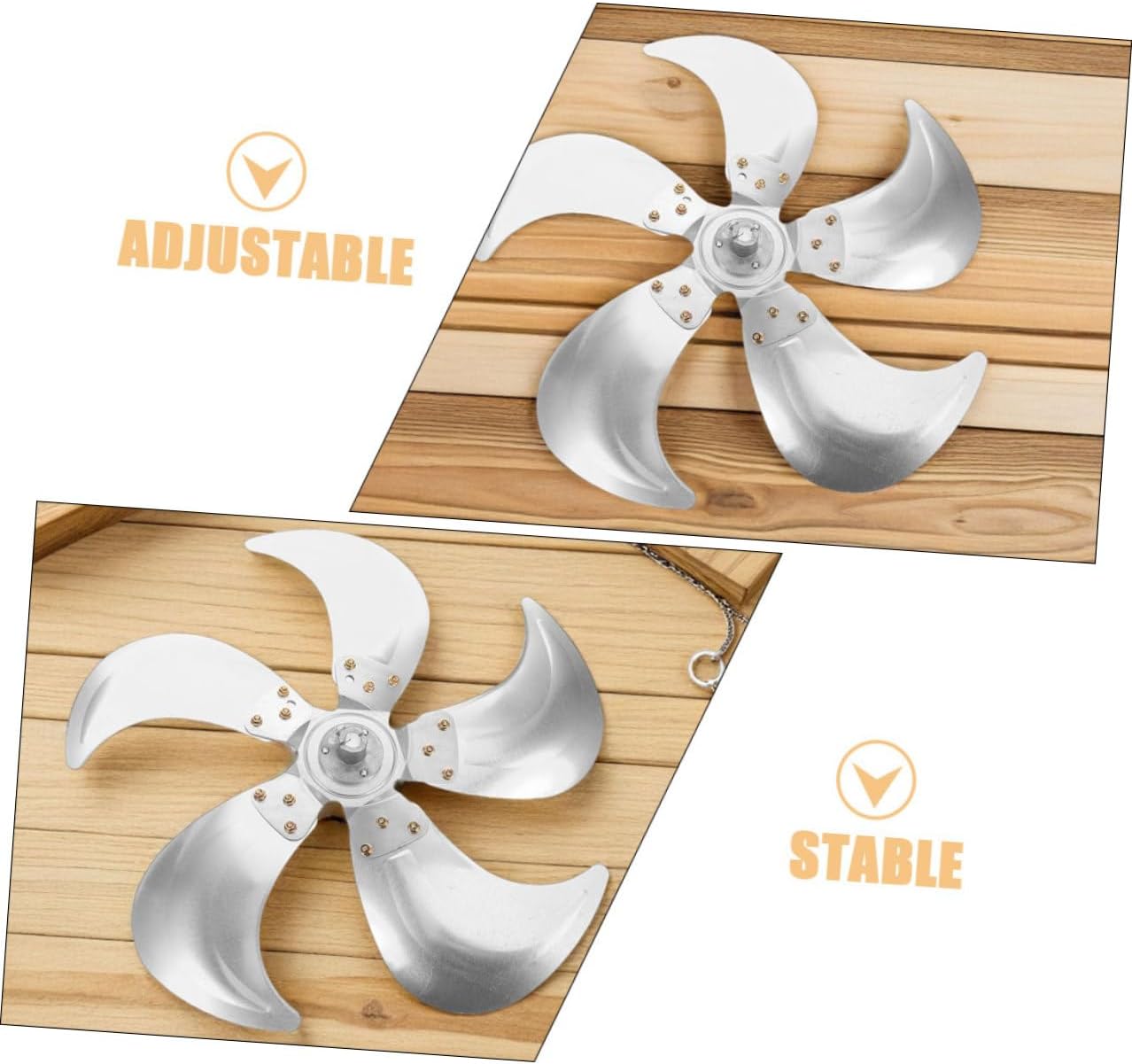 KOMBIUDA Pedestal Fan Blade Replacement 20-inch Industrial Aluminum 5-Blade Silver Alloy Compatible with 12mm Shaft for Floor and Standing Fans Workshop Cooling