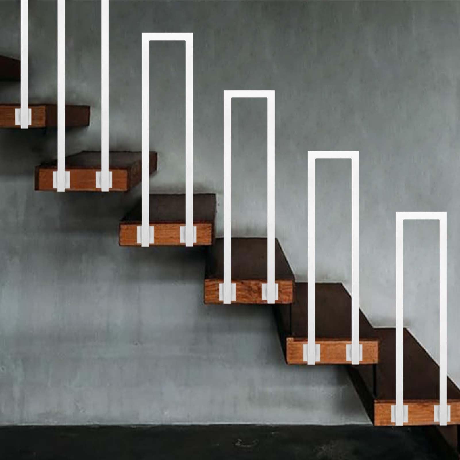 Rampes d'escalier extérieures en tube carré noir pour balustrade de terrasse et porche