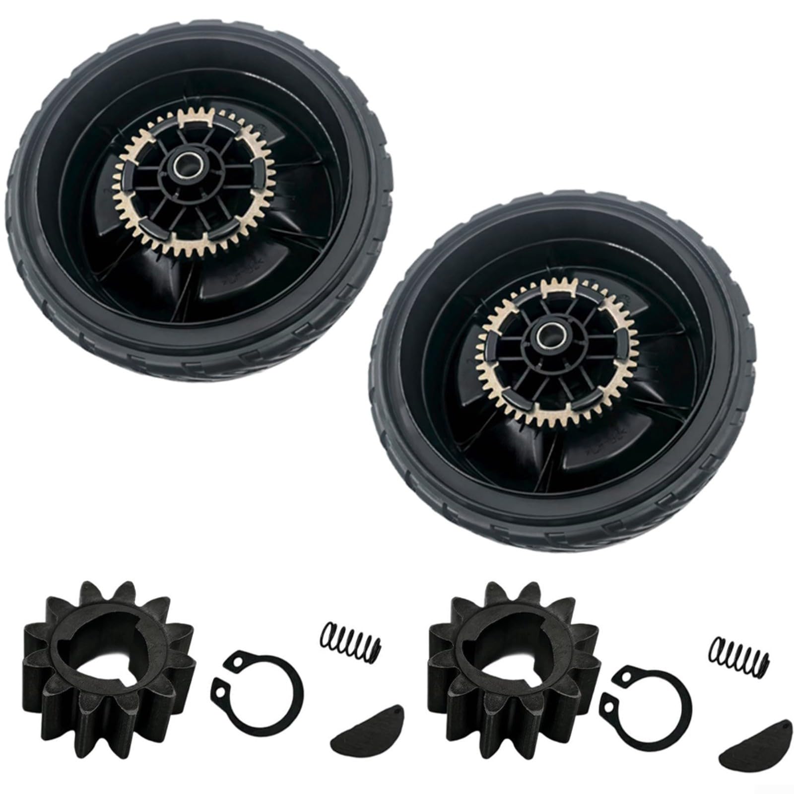 Kit de ruedas para cortacésped de 8 pulgadas con engranaje de transmisión para Honda HRN216 VKA VKAA A VYA VYAA Modelos compatibles 44710VR8N00ZA 42710VR8N00ZA (ruedas traseras + engranajes)