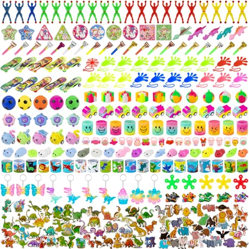 HNSYYF 300-Piece Kids Party Favors Toys Kit for Birthdays, Classroom Prizes, Easter Egg Hunts, Carnivals & More