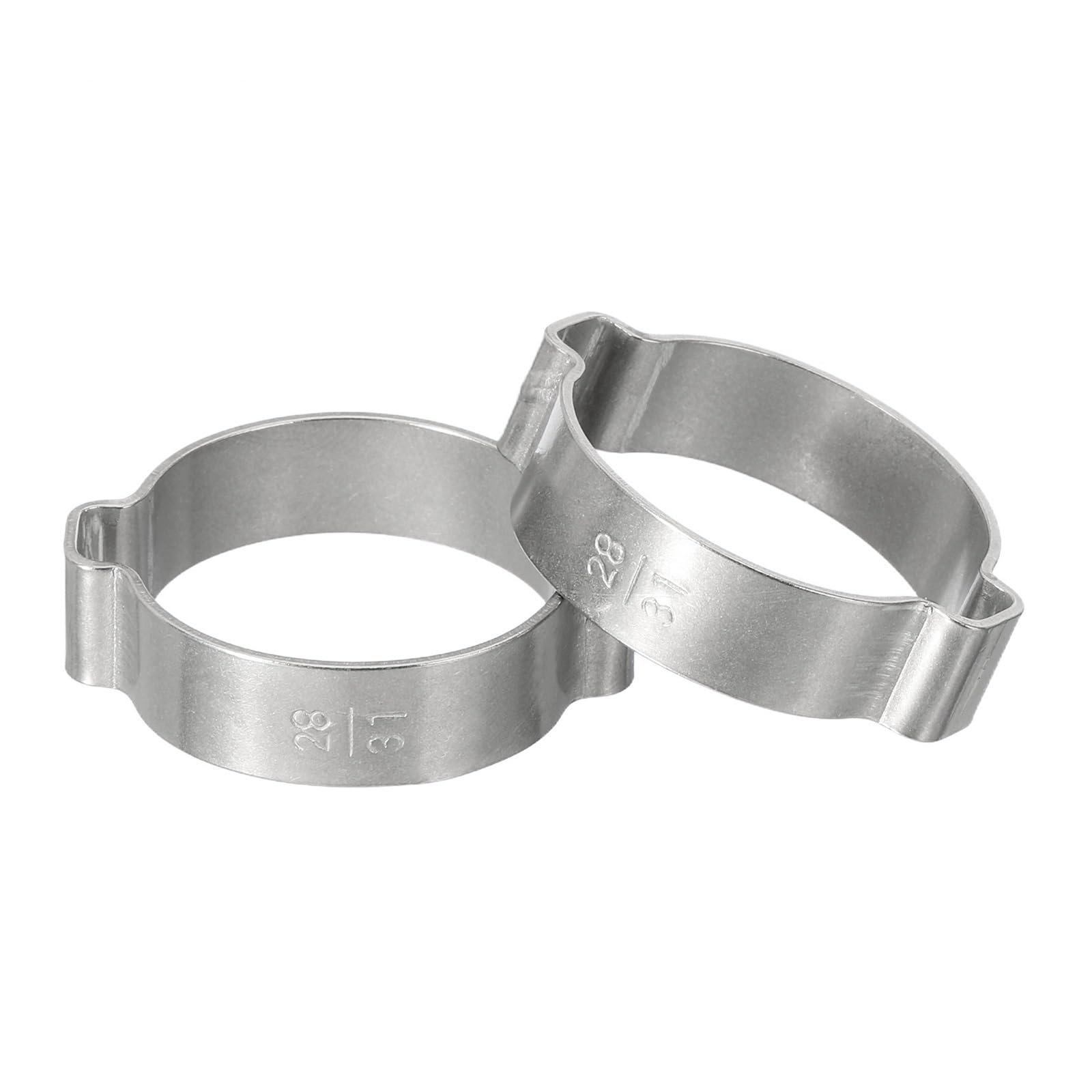 Doppelte Ohr-Schlauchschellen 20/40Pack 7-31mm 304 Edelstahl Doppel Ohr Schlauch Klemme Luft Silikon Benzin Wasser Kraftstoff Rohr O Clip Crimp Ringe(17-20mm 20Pack)