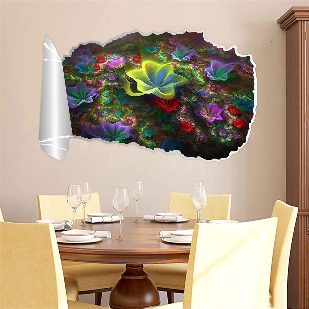 GADGETS WRAP Printed Wall Decal Sticker Scratched Book Roll Paper Style Decal (95cm x 58cm) - Underwater Floral