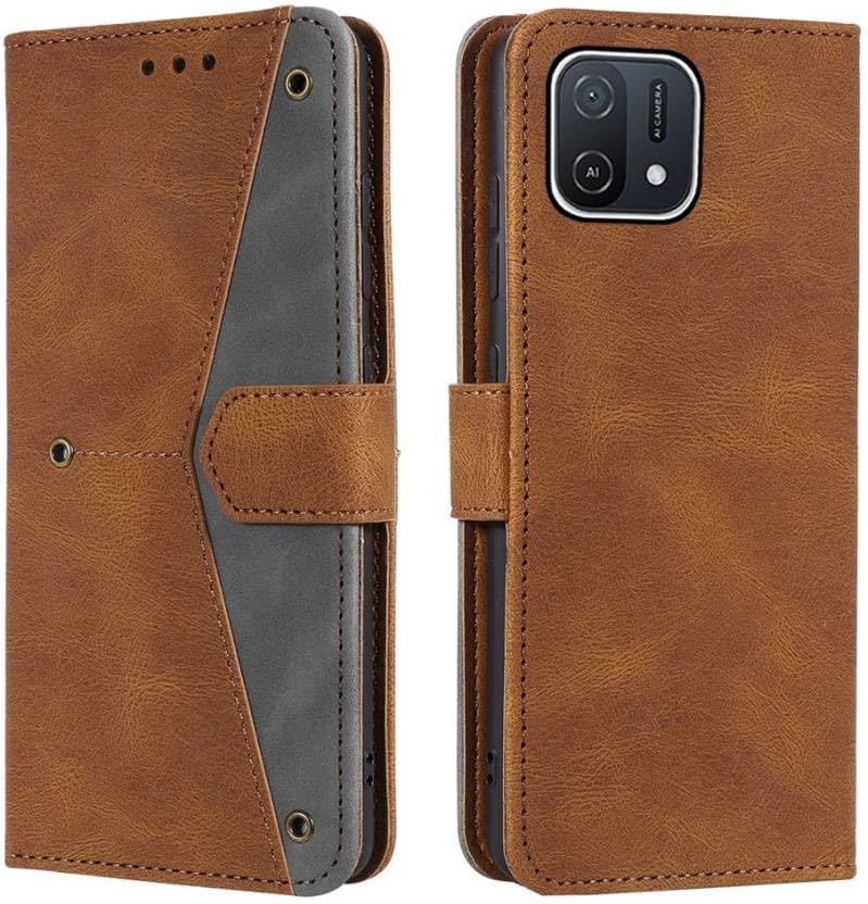 Oppo A16E Flip Cover - Executive Brown -1
