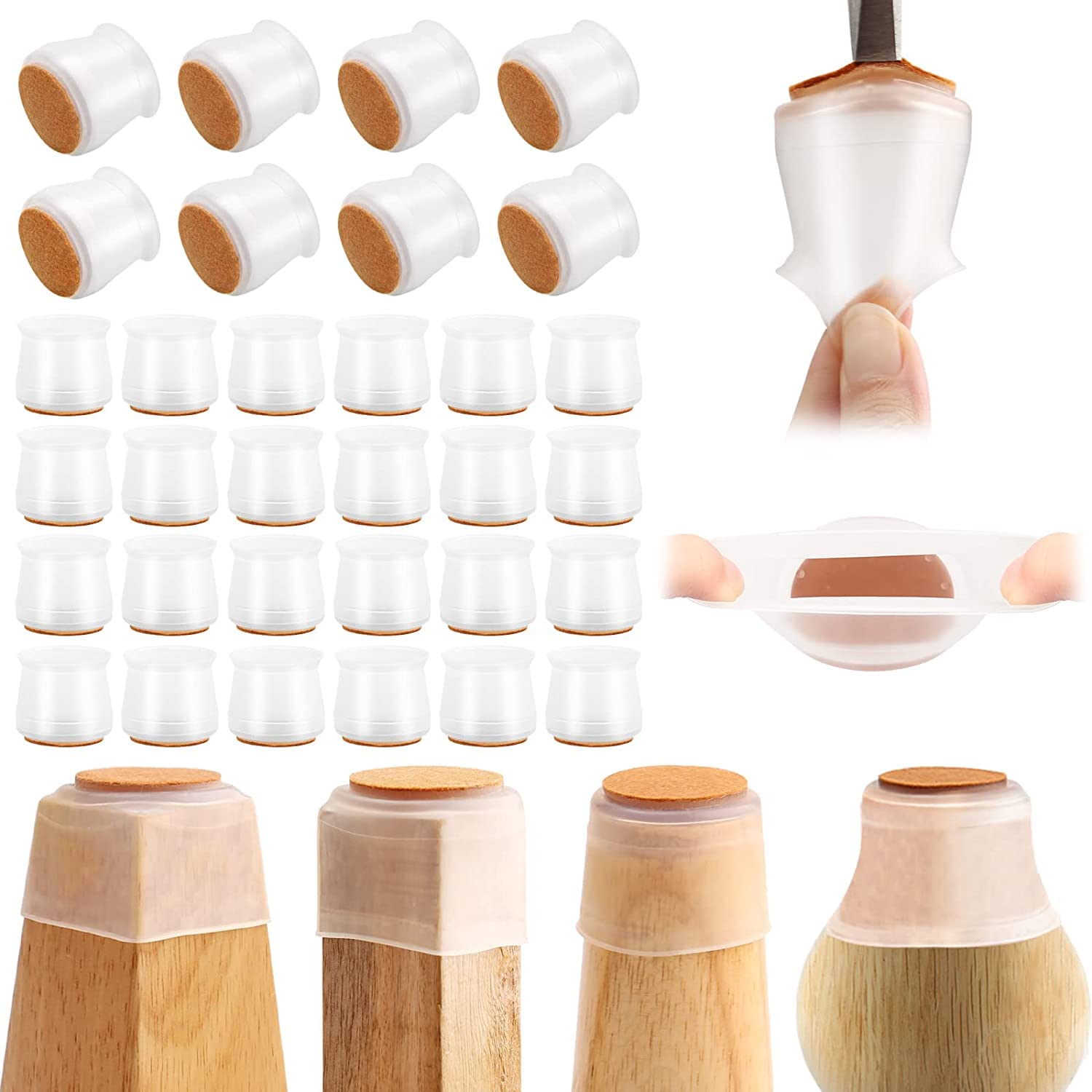 Buy Silicone Chair Leg Floor Protectors 32 Pcs Rubber Chair Leg Caps Furniture Protector to