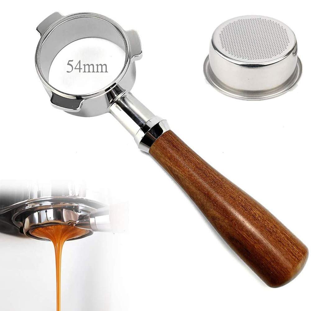 Amazon｜54MMエスプレッソボトムレスポルタフィルター、ステンレス