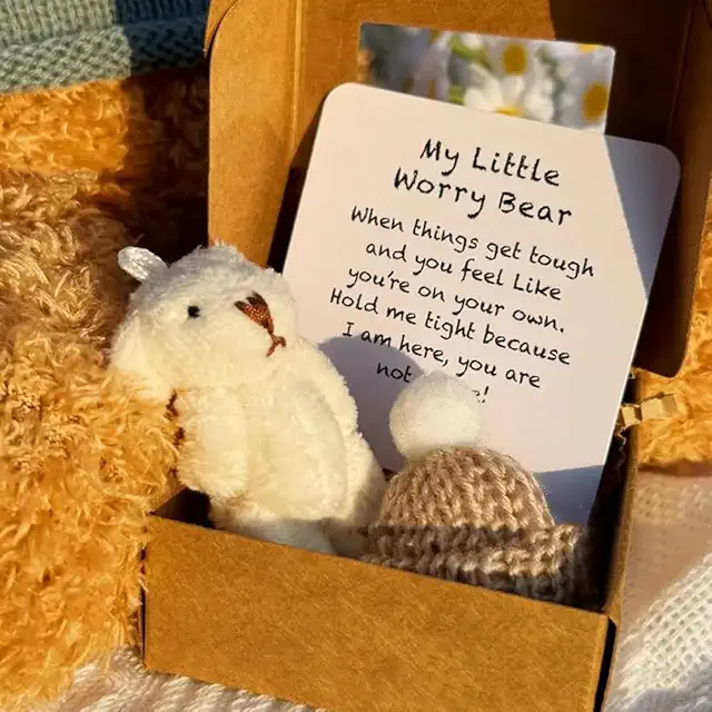 Kleiner Bär in Box - Handgefertigter Mini-Plüsch-Teddybär mit Karte - Rasmus Klump Figurer