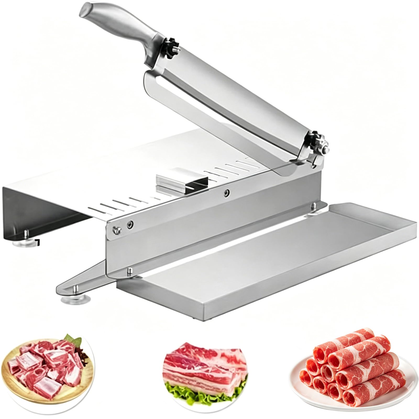 Robuster manueller Fleischschneider, rutschfester Knochenzerkleinerer für Rippchen, Geflügel, Gemüse und Kräuter, Küchen- und kommerzielle Schneidemaschine