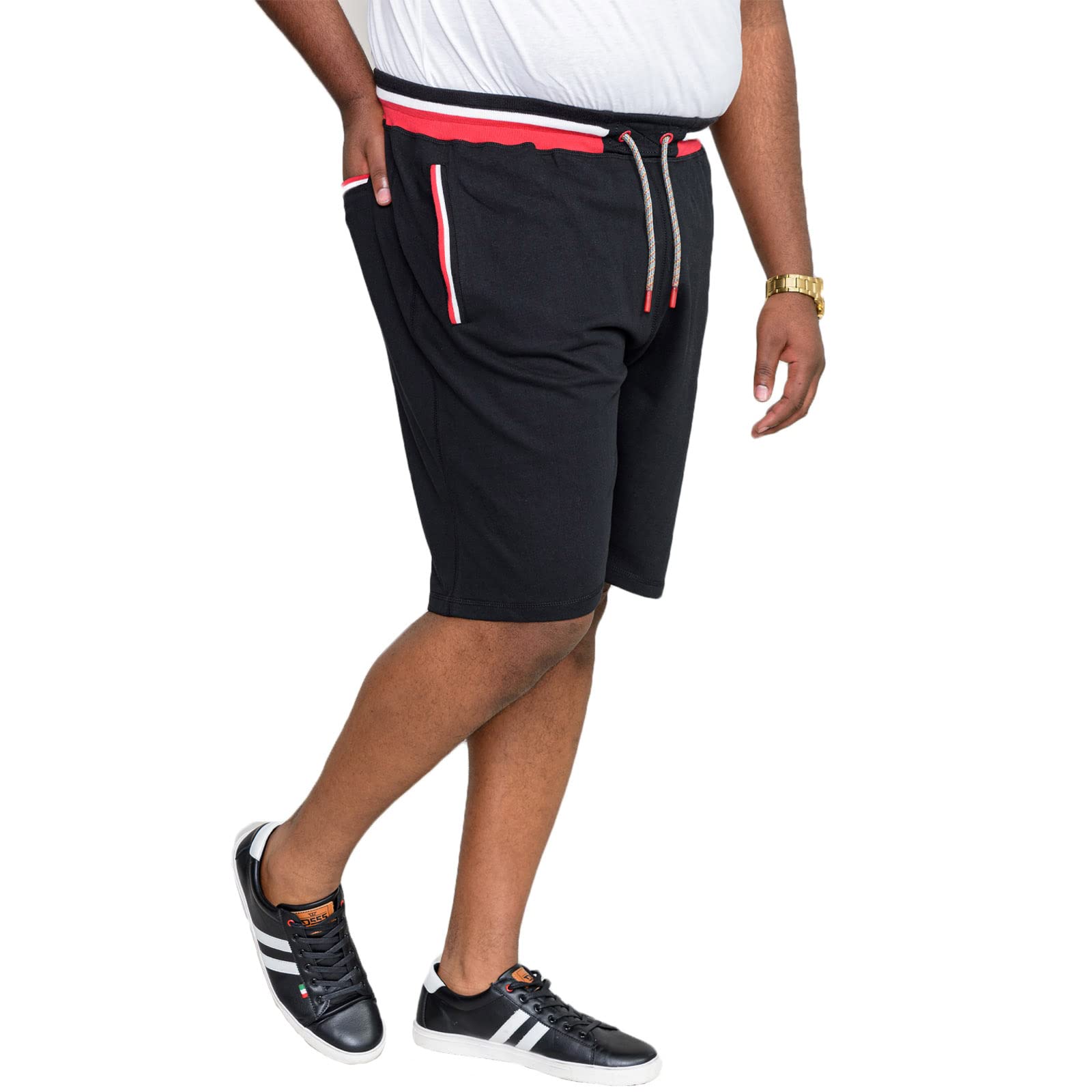 D555 Duke Mens Dagenham Big & Tall Elasticated Shorts - Black - 3XL