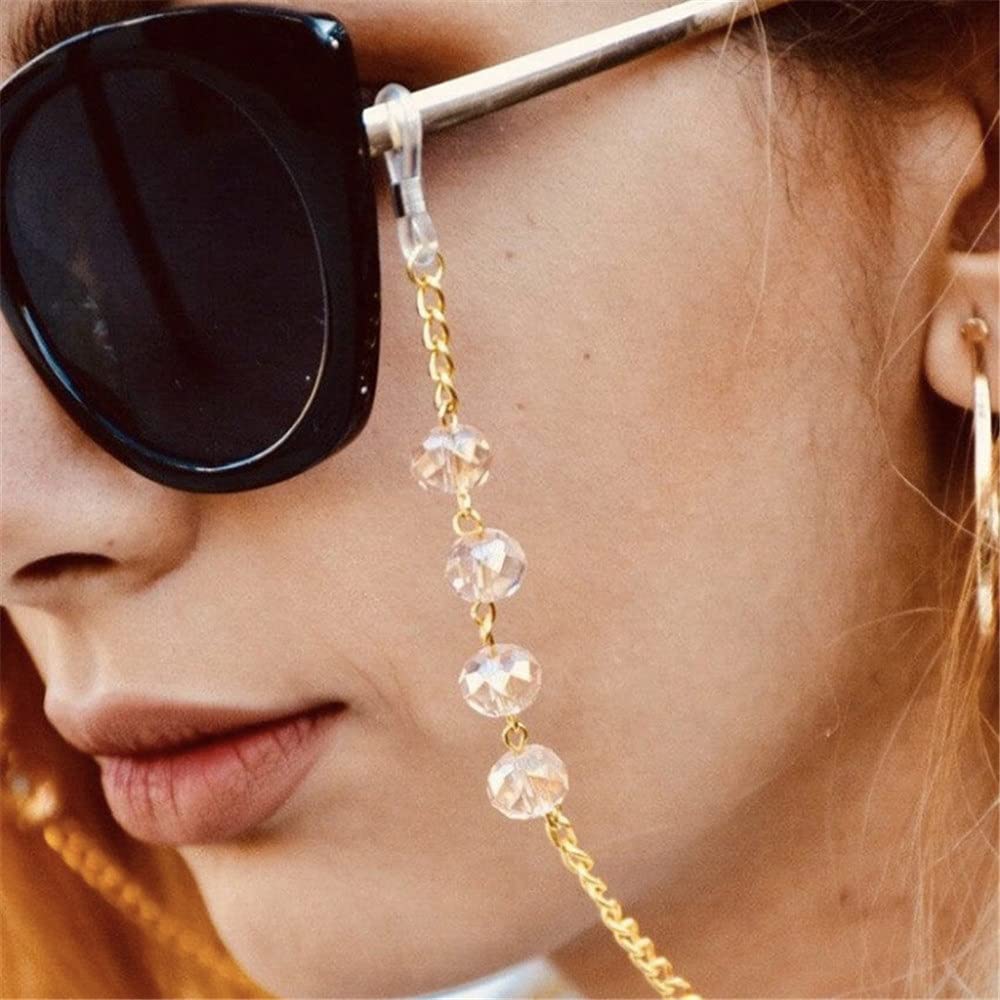 70 cm Kristallperlen Gliederkette Brillenhänger Neckalce Lesebrille Sonnenbrillenriemen Schnurhalter (Color : A, Size : 70cm) (A 70)