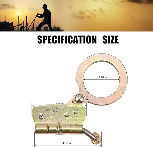 Miniatura 7 de WELKFORDER Agarre de cuerda de protección contra caídas con ojo de conexión de 2.25 pulgadas, cuerda de doble bloqueo automático, pararrayos de