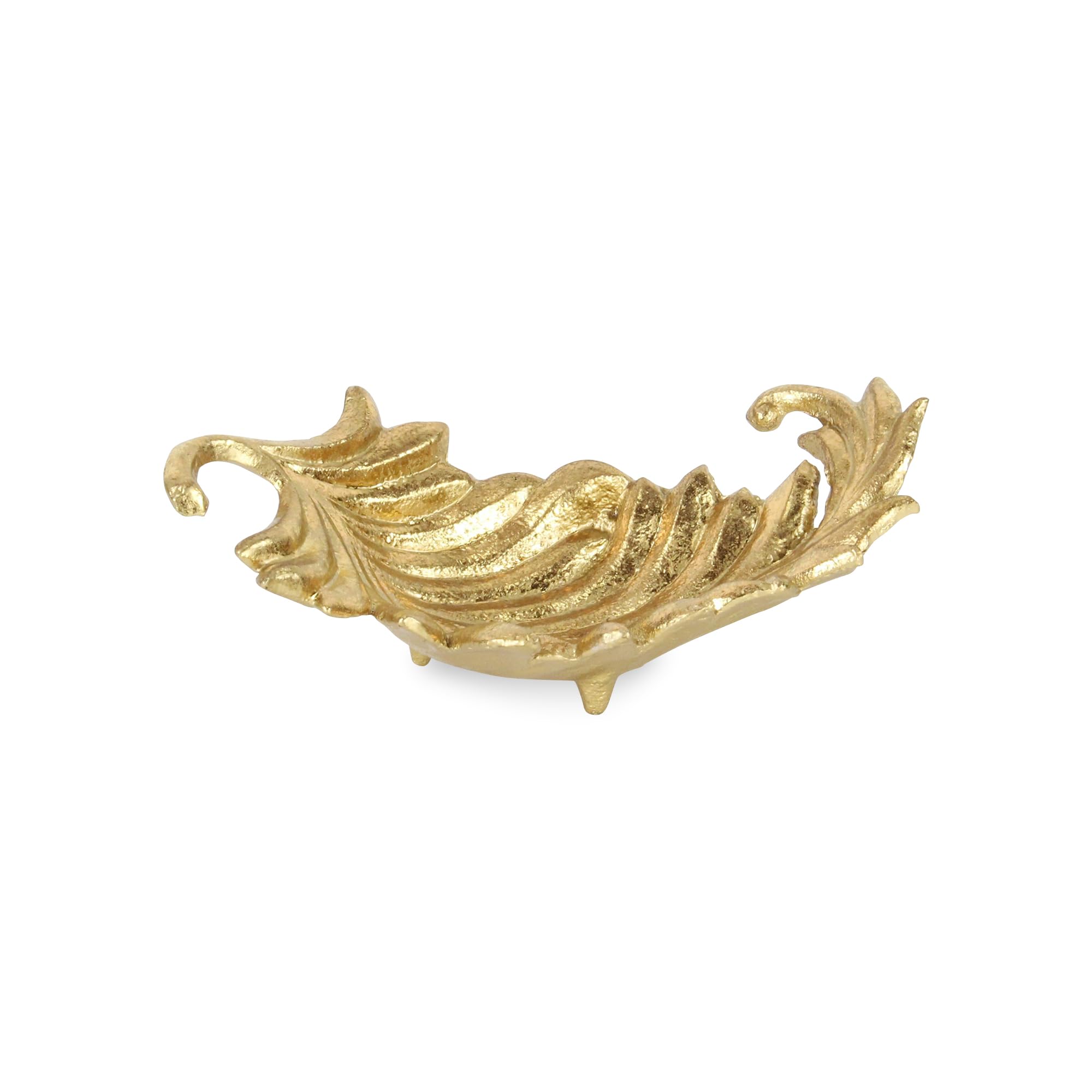 Maidmore Grove Golden Cast Iron Leaf Dish Décor