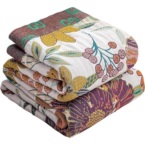 HOORDRY Double-sided Cotton Throw Blanket Cover