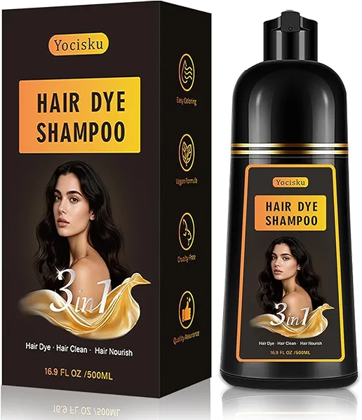 GURKOOYD Blonde Hair Dye Shampoo, Instant Hair Color Shampoo, Blonde Brown Hair Dye, Brown Hair Shampoo, Colors in Minutes, Easy to Use, 16.90 Fl Oz