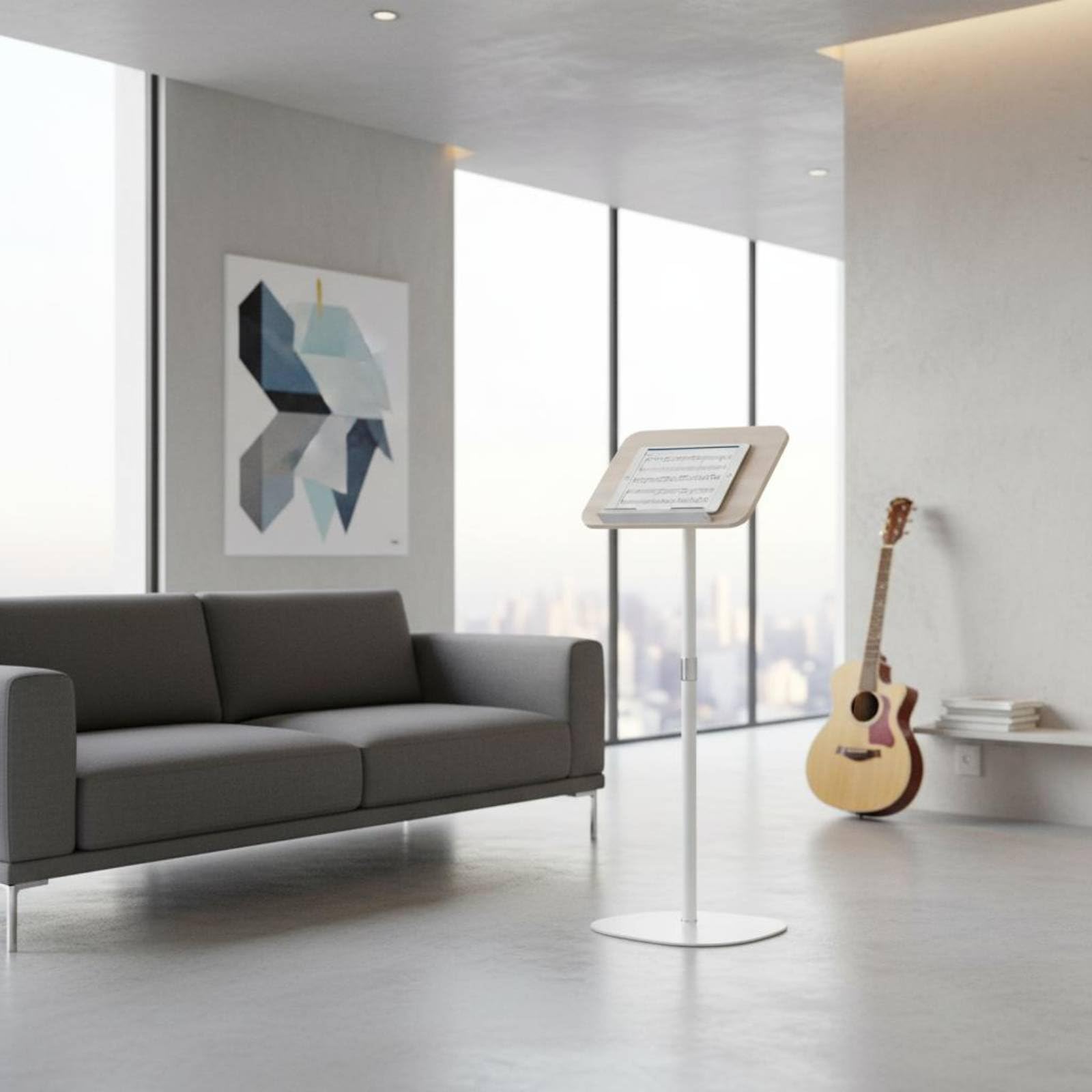 Gralara Atril Regulable de Pie Multifuncional Soporte de Lectura Altura Ajustable Base Estable para Oficina, Soporte De Suelo Alto, Ajustable De 45-130cm
