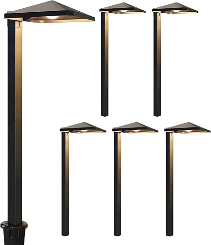 GKOLED Paquete de 6 luces LED de bajo voltaje para caminos de paisaje, iluminación para exteriores, patio, pasarela, acera, luces impermeables para