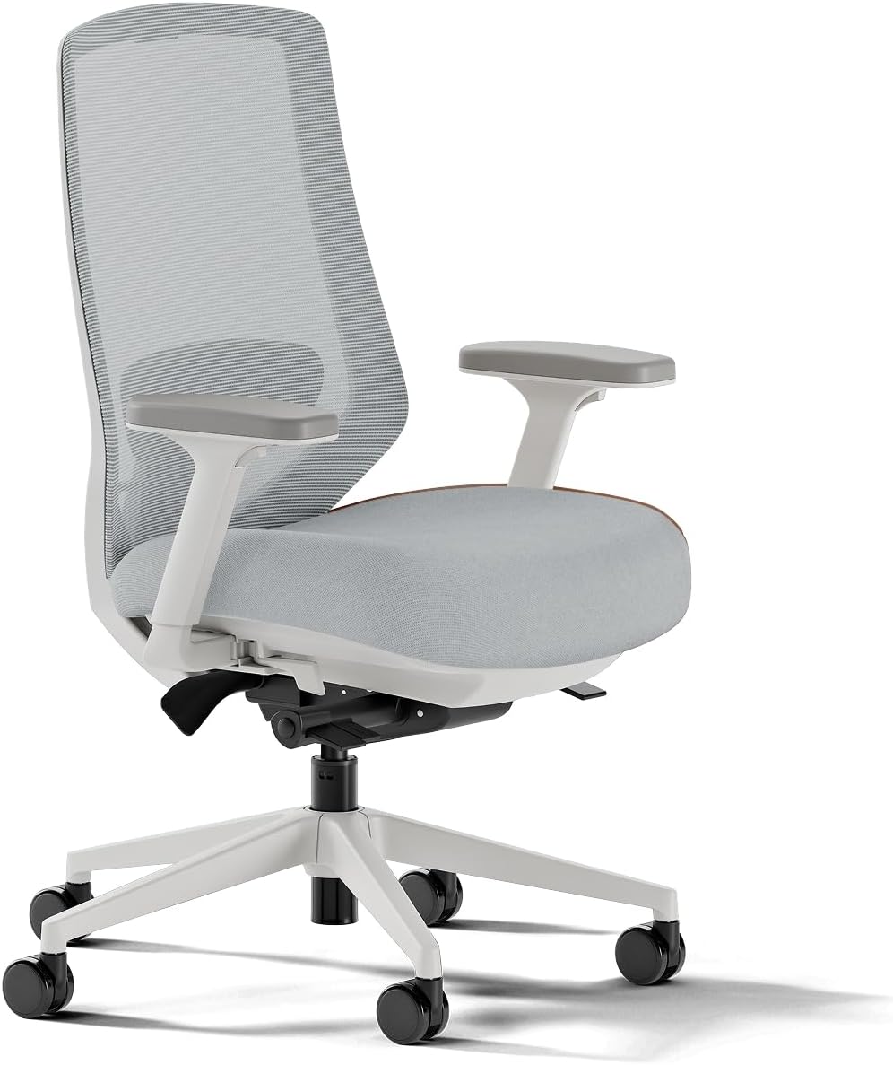 Silla Ergonómica Pro, Silla de Oficina de Malla con 14 Puntos de Ajuste | Altura, profundidad e inclinación ajustables, apoyabrazos 5D, inclinación hacia adelante, reclinación suave y soporte lumbar, mineral